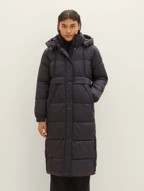 Куртка Tom Tailor Puffer coat with hood XL Чорний 1037596ХХ14482