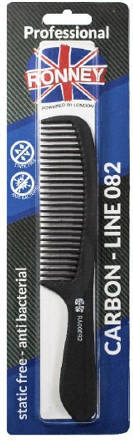 Grzebień do włosów Ronney Professional Carbon Comb Line 082 L 195 mm (5060456772093) - obraz 1