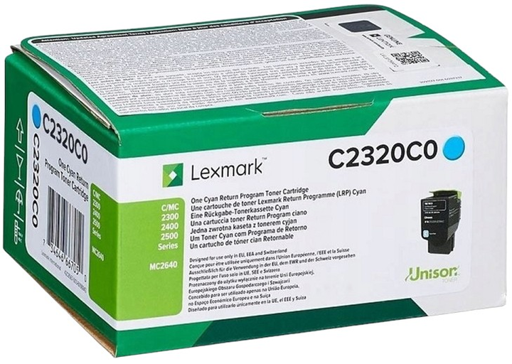 Toner Lexmark C2320C0 Cyan (734646667050) - obraz 1