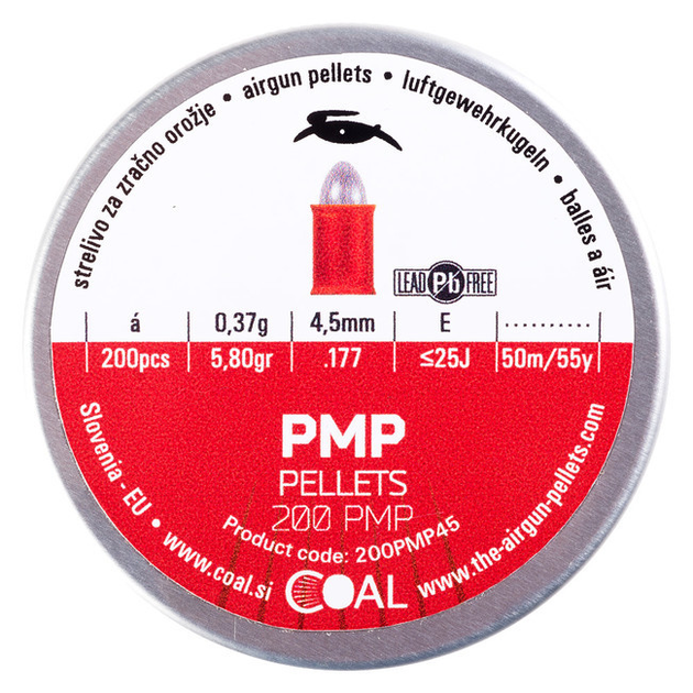 Пули пневматические Coal PMP кал. 4.5 мм 0.37 г 200 шт/уп - изображение 2
