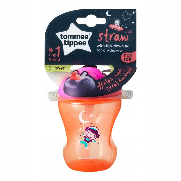 Чашка непроливаюча Tommee Tippee Straw Cup з соломинкою від 7 місяців Дівчинка 230 мл (5010415471543) - зображення 1