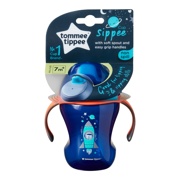 Kubek niekapek Tommee Tippee Sippee Cup z uchwytami od 7 miesięcy Boy 230 ml (5010415471536) - obraz 1