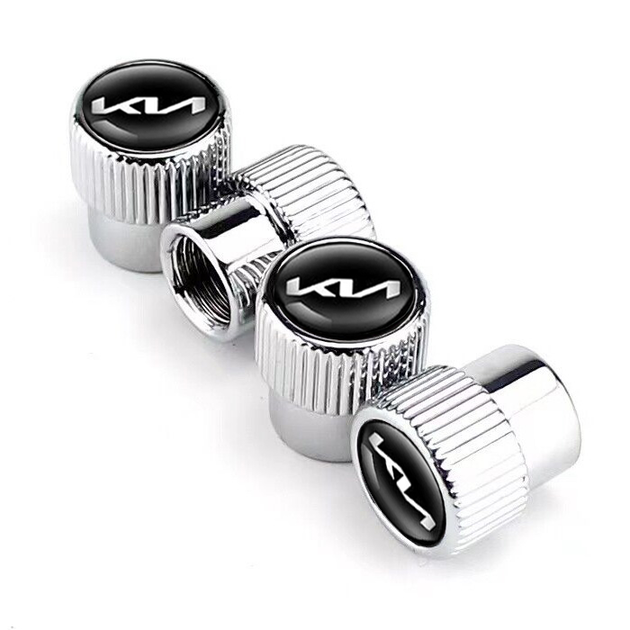 Ковпачки на ніпель для Кіа Premium Style Silver Kia New logo, 4 шт (67616) - зображення 2