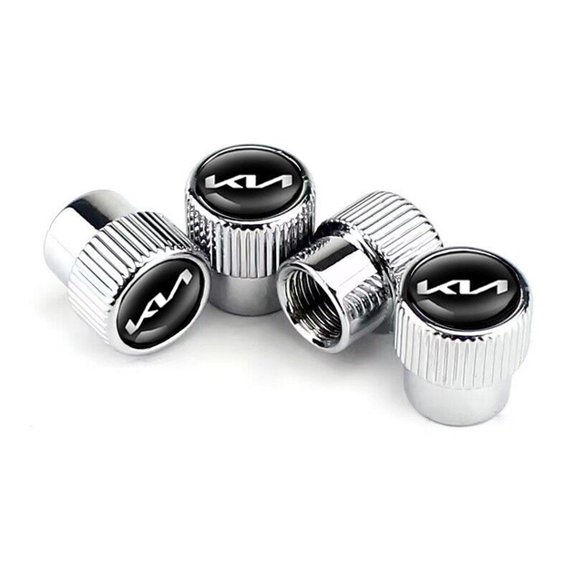 Ковпачки на ніпель для Кіа Premium Style Silver Kia New logo, 4 шт (67616) - зображення 3