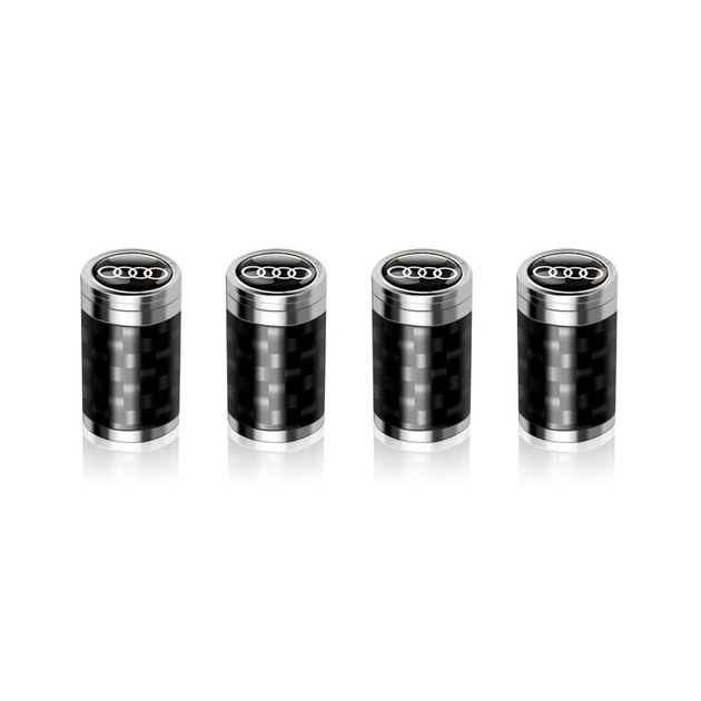 Колпачки на ниппель для авто Ауди Carbon Style Silver Audi (4 шт) (67504) - изображение 3