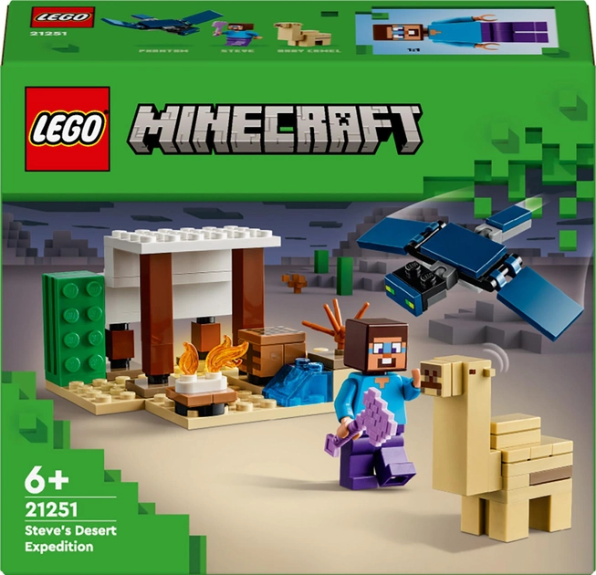 Zestaw klocków Lego Minecraft Wyprawa Steve\'a na pustynię 75 elementów (21251) - obraz 1