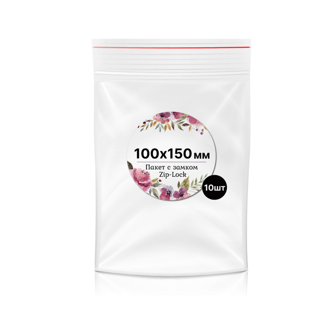 Пакет із замком Zip-Lock 100х150 мм упаковка 10 шт - Фото 1 Пакет із замком Zip-Lock 100х150 мм упаковка 10 шт - зображення 1