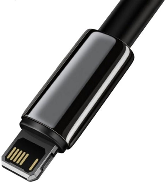 Kabel Baseus Tungsten Gold Fast Charging Data Cable USB to iP 2.4 A 1 m Black (CALWJ-01) - obraz 2