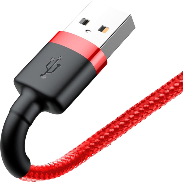 Кабель Baseus Cafule Cable USB For iP 2 А 3 м Red/Red (CALKLF-R09) - зображення 5