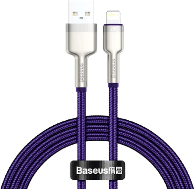 Kabel Baseus Cafule Series Metal Data Cable USB to IP 2.4 A 1 m Purple (CALJK-A05) - obraz 1