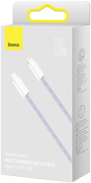 Kabel Baseus Dynamic Series Fast Charging Data Cable Type-C to iP 20 W 2 m Purple (CALD000105) - obraz 2