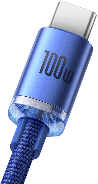 Kabel Baseus Crystal Shine Series Fast Charging Data Cable USB to Type-C 100 W 2 m Blue (CAJY000503) - obraz 3