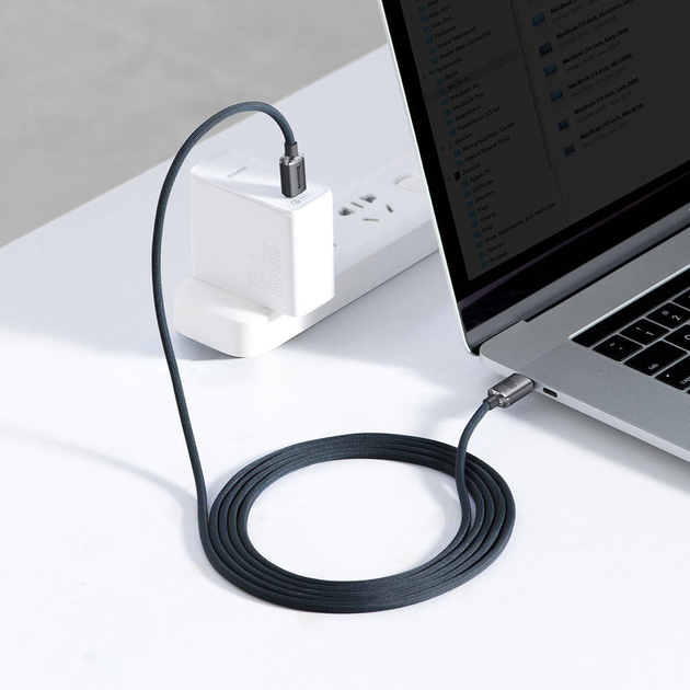 Kabel Baseus Crystal Shine Series Fast Charging Data Cable Type-C to Type-C 100 W 2 m Black (CAJY000701) - obraz 8
