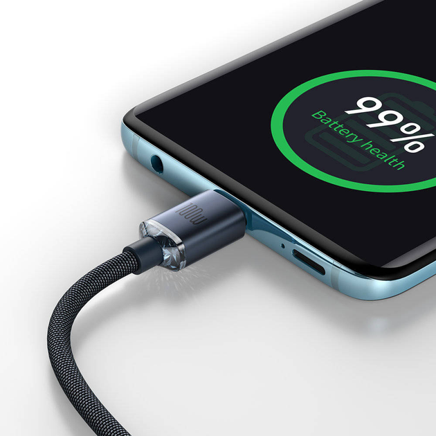 Kabel Baseus Crystal Shine Series Fast Charging Data Cable Type-C to Type-C 100 W 2 m Black (CAJY000701) - obraz 9