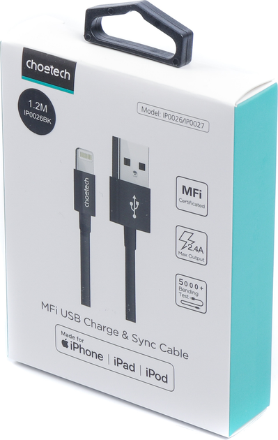 Кабель Choetech IP0026-BK USB 2.0 MFi, 1.2 м (IP0026 BK) - зображення 3