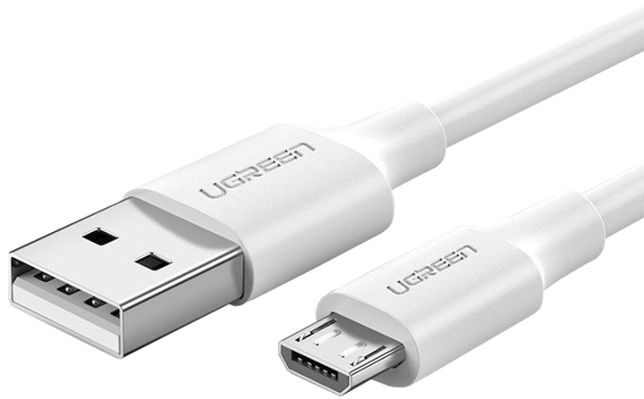 Кабель синхронізації Ugreen US289 USB - Micro USB Cable 1 м White (6957303861415) - зображення 1