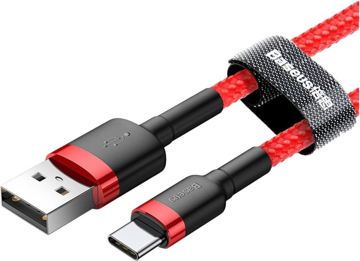 Кабель Baseus Cafule Cable USB for Type-C 3 А 0.5 м Red (CATKLF-A09) - зображення 2