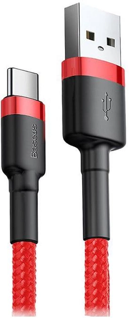 Kabel Baseus Cafule Cable USB for Type-C 3 A 1 m Red (CATKLF-B09) - obraz 1