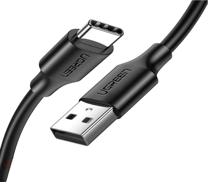 Кабель Ugreen US287 USB 2.0 to USB Type-C Cable Nickel Plating 3 А 0.25 м Black (6957303861149) - зображення 1
