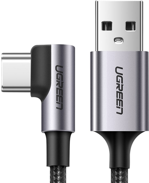 Кабель синхронізації Ugreen US284 USB - Type-C Cable Angled Aluminum Braid 1 м Black (6957303859412) - зображення 3