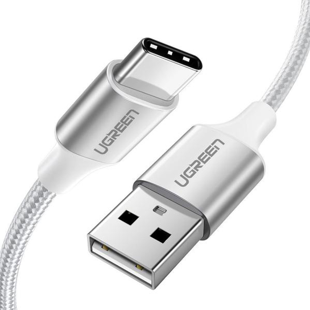 Кабель синхронізації Ugreen US288 USB - Type-C Cable Aluminum Braid 1 м White (6957303861316) - зображення 1