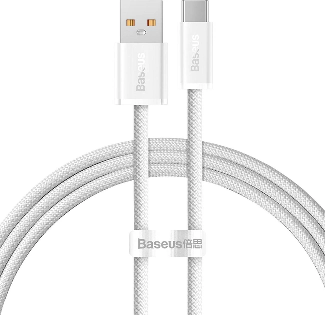 Kabel Baseus USB 2.0 AM-Type-C m, 1 m, 20V/5A, 100W Dynamic Series White (CALD000602) - obraz 1