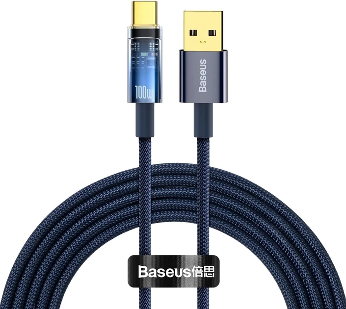 Кабель Baseus USB 2.0 AM-Type-C м, 2 м, 5 А, 100 Вт (CATS000303) - зображення 1