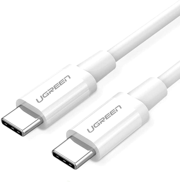 Kabel Ugreen US264 USB Type-C to USB Type-C 60 W ABS Cover 3 A 1.5 m White (6957303865192) - obraz 1