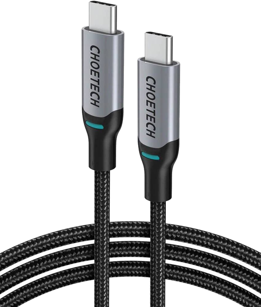 Kabel Choetech USB Type-C - USB Type-C 1.8 m pleciony Black (XCC-1002-GY) - obraz 1