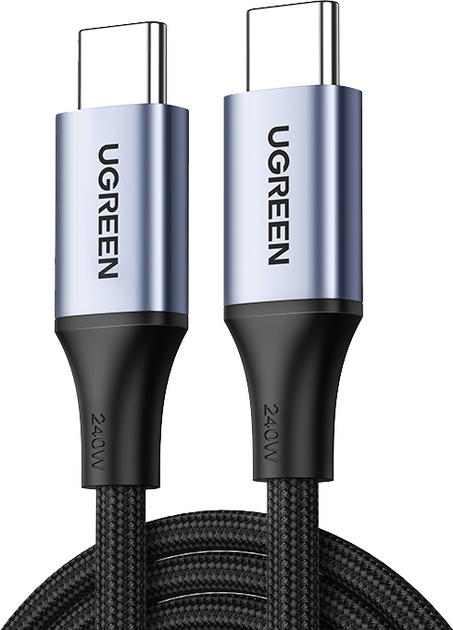 Kabel Ugreen US535 USB Type-C to USB Type-C PD 1 m Dark gray (6941876213115) - obraz 1