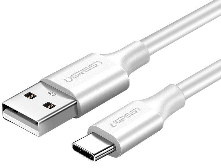 Кабель Ugreen US287 USB 2.0 to USB Type-C Cable Nickel Plating 3 А 1.5 м White (6957303861224) - зображення 1