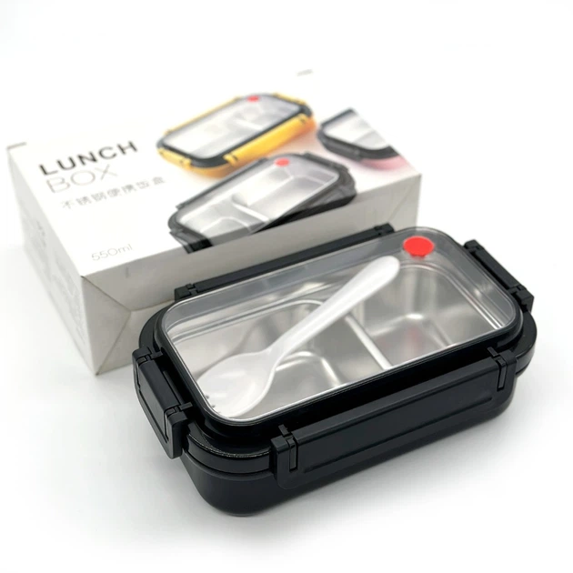 Ланч бокс со стальной емкостью Bee Lunch 550 мл - черный (LB-128490 ...
