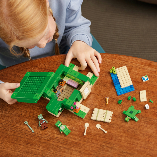 Zestaw klocków LEGO Minecraft Domek na plaży żółwi 234 elementy (21254) - obraz 4