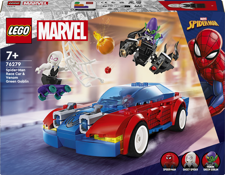Конструктор LEGO Super Heroes Автомобіль для перегонів Людини-Павука й Зелений Гоблін з отрутою Венома 227 деталей (76279) - зображення 1