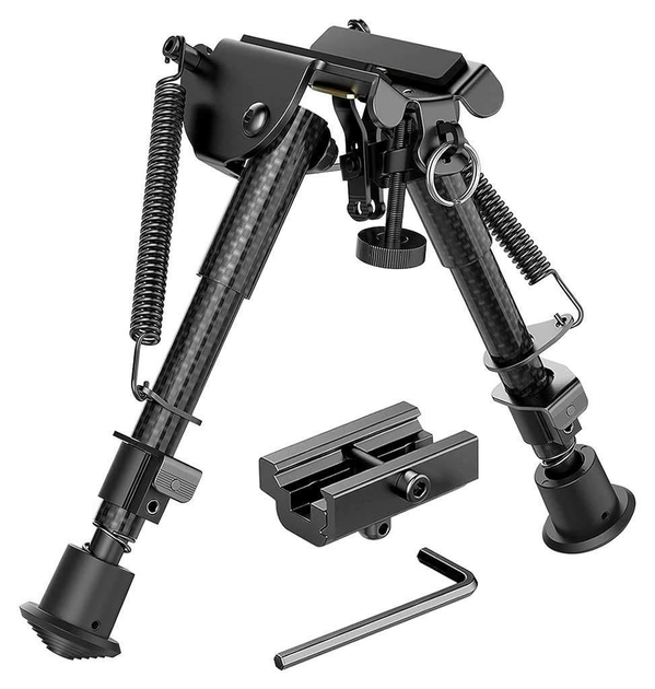 Сошки Buvele Carbon Bipod на антабку (высота 15.2 - 22.9 см) с переходником на Weaver/Picatinny - изображение 2