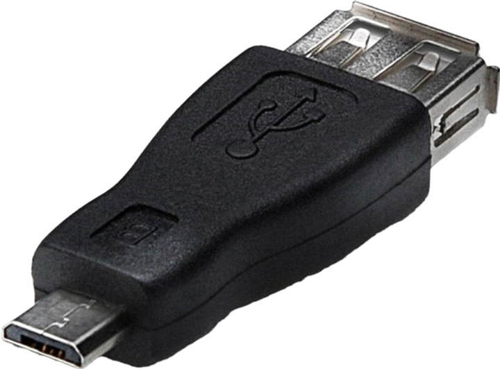 Адаптер Akyga USB Type-A - micro-USB F/M Black (5901720130396) - зображення 1