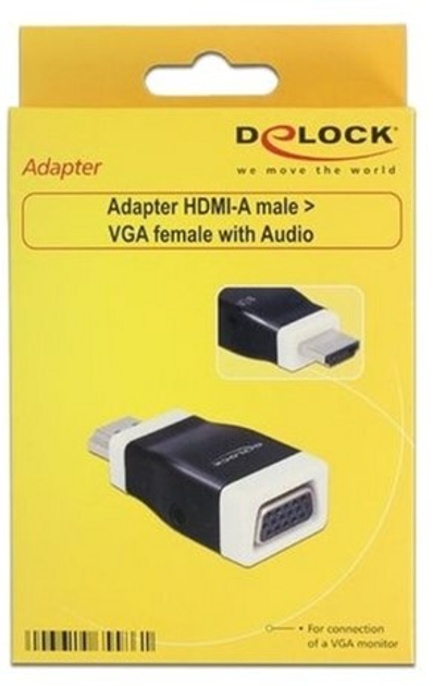 Adapter Delock HDMI A - VGA + Audio M/F Black (4043619655861) - obraz 2