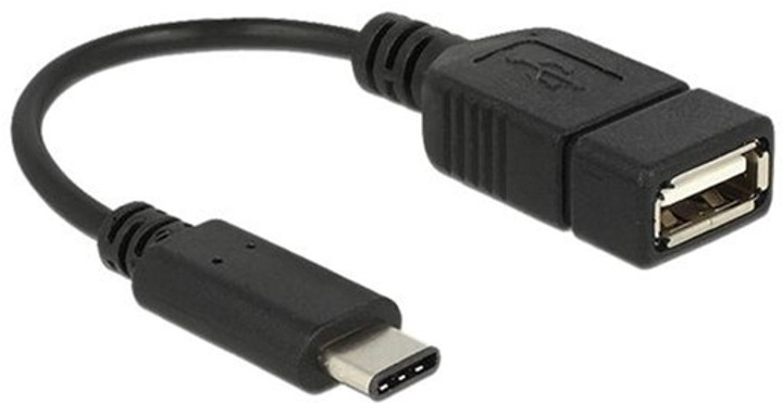 Адаптер Delock USB Type-A - USB Type-C F/M Black (4043619655793) - зображення 1