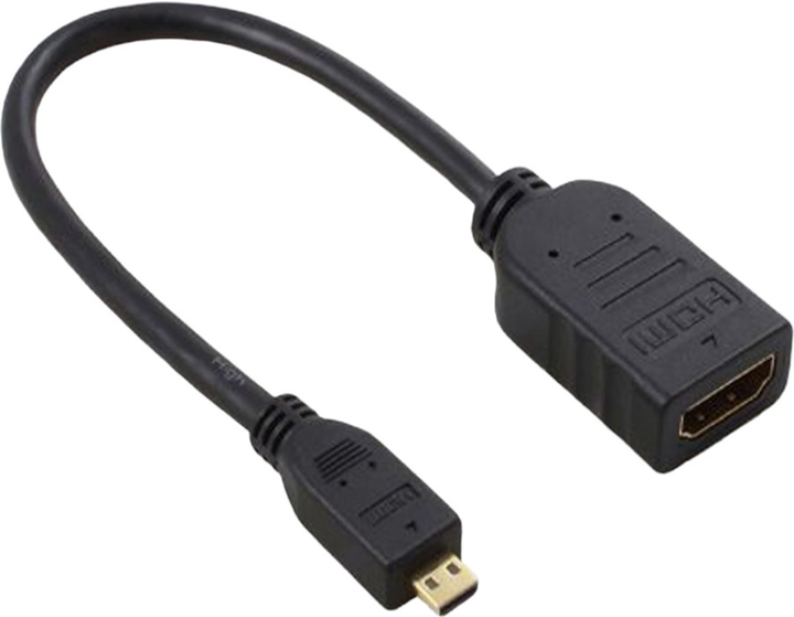 Adapter Delock HDMI - HDMI + micro HDMI F/M/M Black (4043619656660) - obraz 1