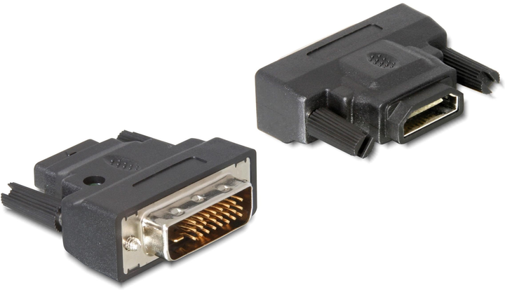 Adapter Delock HDMI - DVI-D F/M Black (4043619650248) - obraz 2