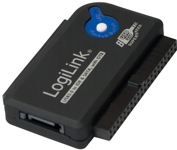 Adapter LogiLink USB Type-A - IDE/SATA + OTB Black (4052792030198) - obraz 1