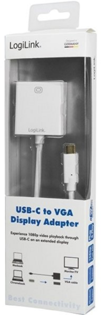 Adapter LogiLink USB 3.1 Type-C - VGA White (4052792047233) - obraz 1