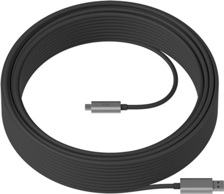 Kabel Logitech USB Type-A - USB Type-C 25 m Black (97855147103) - obraz 1