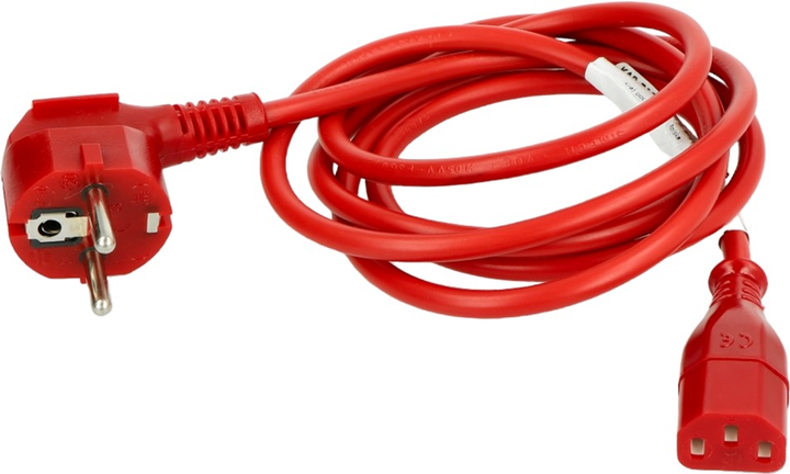 Kabel zasilający Armac CEE 7/7 - IEC 320 C13 1.8 m Red (5904722197220) - obraz 1