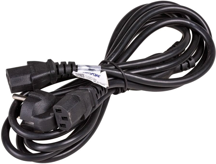 Kabel zasilający Akyga Y-shape CEE 7/7 - 2 x IEC C13 1.8 m Black (5901720130730) - obraz 1