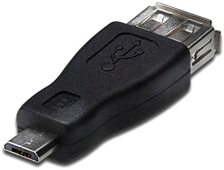 Kabel adapter Akyga USB Type-A - micro-USB F/M 0.23 m Black (5901720132345) - obraz 1