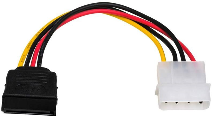 Kabel adapter Akyga Molex - SATA M/F 0.15 m Black (5901720131393) - obraz 1