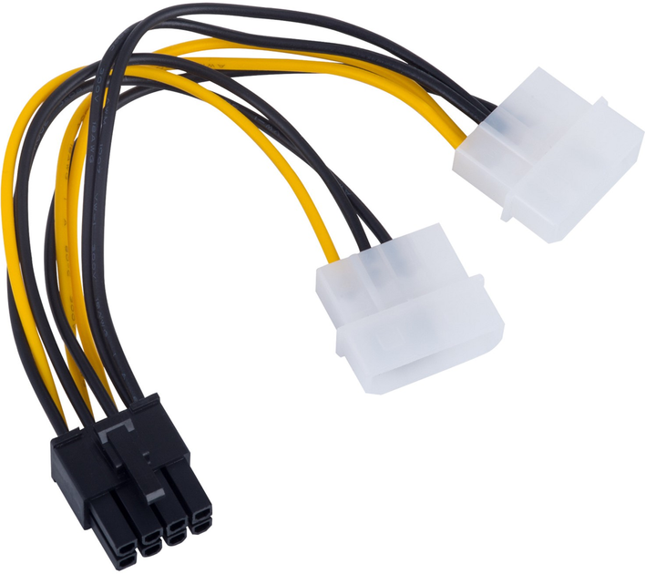 Kabel adapter Akyga 2 x Molex - PCI-Express 8 pin M/M 0.15 m Multicolor (5901720132017) - obraz 1