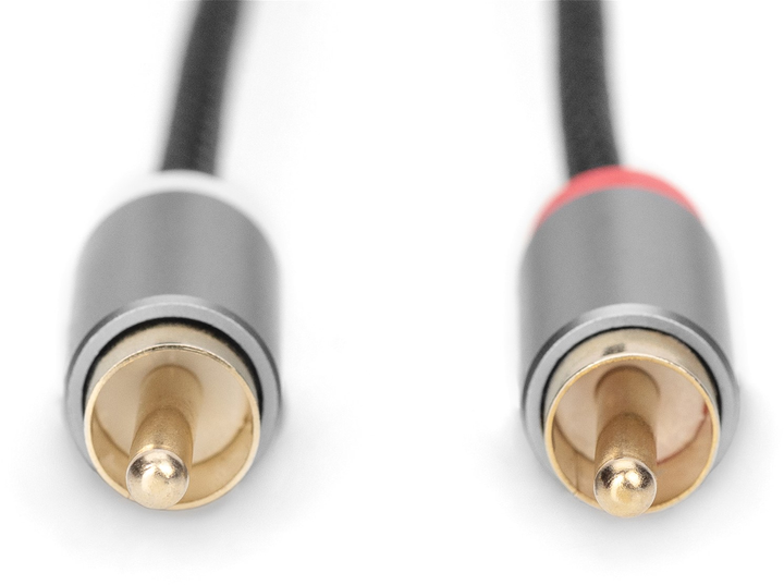 Kabel adapter Digitus mini Jack 3.5 mm - 2 x RCA M/M 1 m Black (4016032481331) - obraz 2