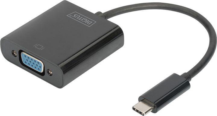 Kabel adapter Digitus VGA - USB Type-C F/M 0.15 m Black (4016032447511) - obraz 1